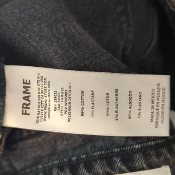 Frame Le Garçon Crop black jeans cropped distressed mid-rise women's size 27" - Picture 7 of 8